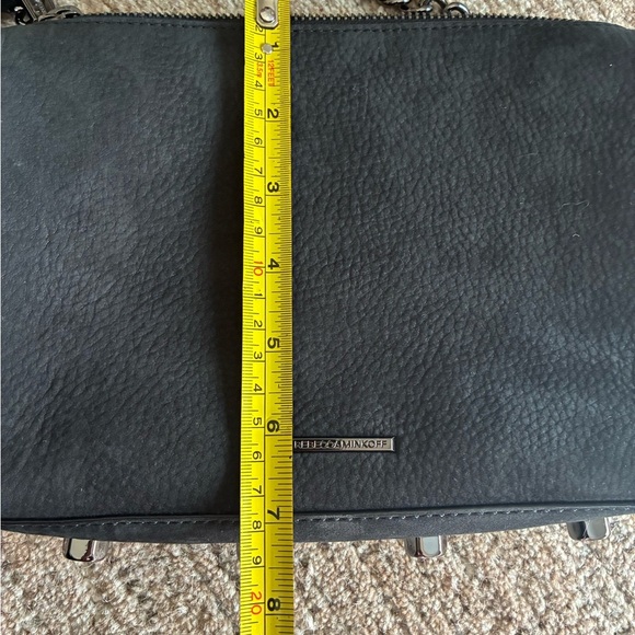 Rebecca Minkoff Avery Black Suede Crossbody bag Chain Detail Handbag - Picture 7 of 11